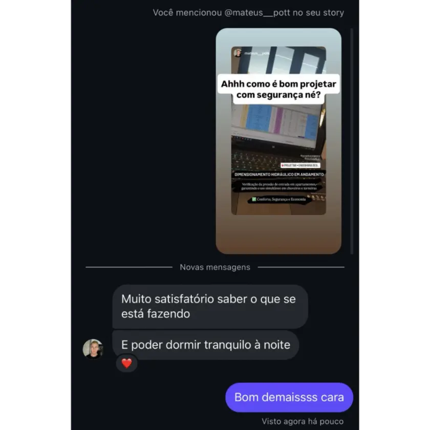 Print de conversa de aluno da Escola Aplicar